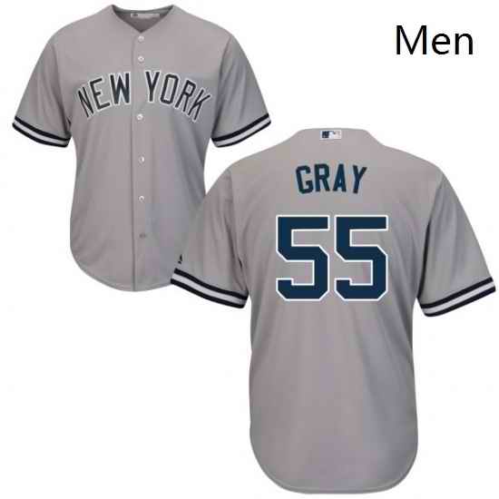 Mens Majestic New York Yankees 55 Sonny Gray Replica Grey Road MLB Jersey